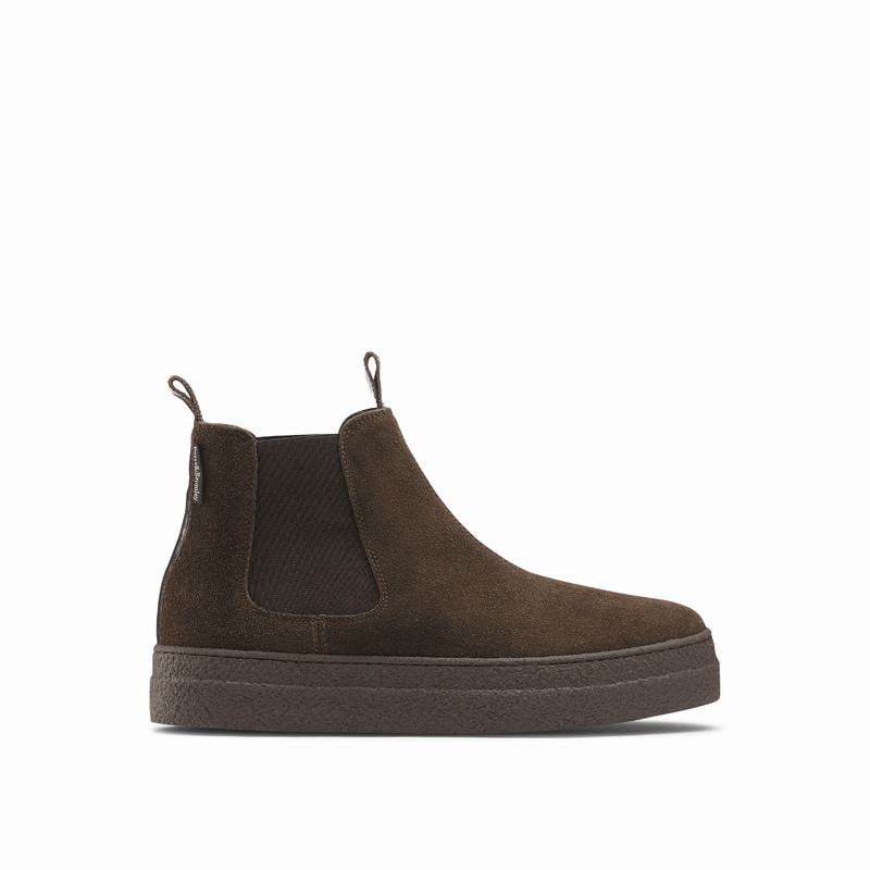 Russell & Bromley Bumble Flatform Chelsea Boots Womens Brown [VAV3412NJ]
